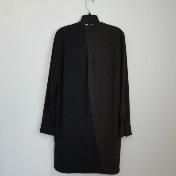 NWT VICTORIA BECKHAM Black Moss Green Printed Silk Crepe Long Sleeve Dress 42/6 - Picture 9 of 9